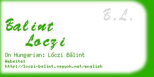 balint loczi business card