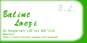 balint loczi business card